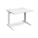 TR10 straight desk 1000mm x 800mm - white frame, white top