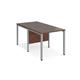 Maestro 25 back to back straight desks 800mm x 1600mm - silver bench leg frame, walnut top