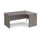 Maestro 25 right hand ergonomic desk 1600mm wide - grey oak top with panel end leg