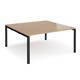 Adapt square boardroom table 1600mm x 1600mm - black frame, beech top