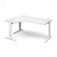 TR10 deluxe left hand ergonomic desk 1600mm - white frame, white top