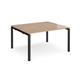 Adapt back to back desks 1400mm x 1200mm - black frame, beech top