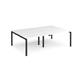Adapt double back to back desks 2400mm x 1600mm - black frame, white top