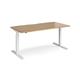 Elev8 Touch straight sit-stand desk 1600mm x 800mm - white frame, oak top