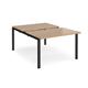 Adapt sliding top back to back desks 1200mm x 1600mm - black frame, beech top