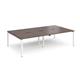 Adapt double back to back desks 2800mm x 1600mm - white frame, walnut top