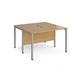 Maestro 25 back to back straight desks 1200mm x 1200mm - silver bench leg frame, oak top