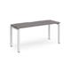 Adapt single desk 1600mm x 600mm - white frame, grey oak top