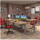 Elev8 Mono straight sit-stand desk 1600mm x 800mm - white frame, white top with oak edge