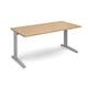 TR10 straight desk 1600mm x 800mm - silver frame, oak top