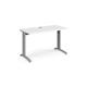 TR10 straight desk 1200mm x 600mm - silver frame, white top