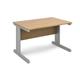 Vivo straight desk 1200mm x 800mm - silver frame, oak top