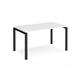 Adapt single desk 1400mm x 800mm - black frame, white top