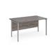 Maestro 25 straight desk 1400mm x 800mm - silver H-frame leg, grey oak top