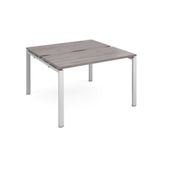 Adapt back to back desks 1200mm x 1200mm - silver frame, grey oak top