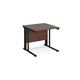 Maestro 25 straight desk 800mm x 800mm - black cable managed leg frame, walnut top