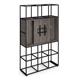 Flux modular storage triple frame with media unit in grey oak with TV bracket and whiteboard on reverse