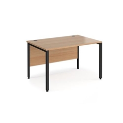 Maestro 25 straight desk 1200mm x 800mm - black bench leg frame, beech top