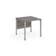 Maestro 25 straight desk 800mm x 800mm - silver bench leg frame, grey oak top