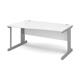 Vivo left hand wave desk 1600mm - silver frame, white top