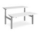 Elev8 Touch sit-stand back-to-back desks 1600mm x 1650mm - silver frame, white top