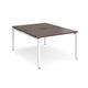 Adapt back to back desks 1200mm x 1600mm - white frame, walnut top