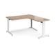 TR10 desk 1400mm x 800mm with 800mm return desk - white frame, beech top