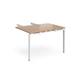 Adapt add on unit double return desk 800mm x 1200mm - white frame, beech top