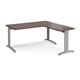 TR10 desk 1600mm x 800mm with 800mm return desk - silver frame, walnut top
