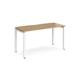 Adapt single desk 1400mm x 600mm - white frame, oak top