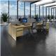 Contract 25 left hand ergonomic desk with 2 drawer graphite pedestal and panel leg 1800mm - beech