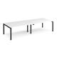Adapt double back to back desks 3200mm x 1200mm - black frame, white top