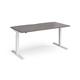 Elev8 Touch straight sit-stand desk 1600mm x 800mm - white frame, grey oak top