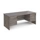 Maestro 25 straight desk 1800mm x 800mm with two x 3 drawer pedestals - grey oak top with panel end leg