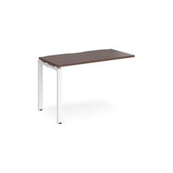 Adapt add on unit single 1200mm x 600mm - white frame, walnut top