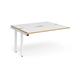 Adapt sliding top add on unit single 1400mm x 1200mm - white frame, white top with oak edging