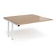 Adapt boardroom table add on unit 1600mm x 1600mm - white frame, beech top