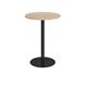 Monza circular poseur table with flat round black base 800mm - kendal oak