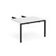 Adapt add on unit double return desk 800mm x 1200mm - black frame, white top
