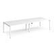 Adapt double back to back desks 3200mm x 1200mm - white frame, white top