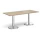 Pisa rectangular dining table with round chrome bases 1800mm x 800mm - barcelona walnut