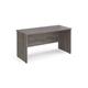 Maestro 25 straight desk 1400mm x 600mm - grey oak top with panel end leg