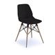 Strut multi-purpose chair with natural oak 4 leg frame and black steel detail - black