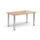 Rectangular chrome radial leg meeting table 1400mm x 800mm - beech