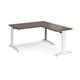 TR10 desk 1400mm x 800mm with 800mm return desk - white frame, walnut top