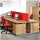 Momento right hand wave desk 1600mm - silver cantilever frame, oak top
