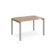 Adapt single desk 1200mm x 800mm - silver frame, beech top