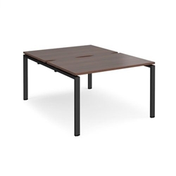 Adapt back to back desks 1200mm x 1600mm - black frame, walnut top