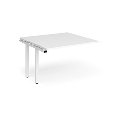 Adapt boardroom table add on unit 1200mm x 1200mm - white frame, white top