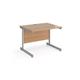 Contract 25 straight desk with silver cantilever leg 1000mm x 800mm - beech top